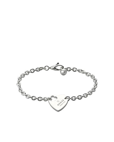 Trademark Heart Motif Bracelet In Sterling Silver