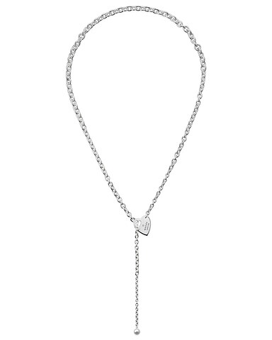 Trademark Heart Motif Lariat Necklace In Sterling Silver