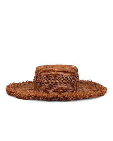 Ivy Raffia Boater Hat