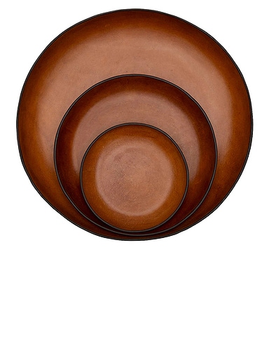 Molded Leather Tray Set