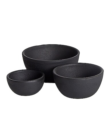Simple Cast Iron Bowls Set of 3