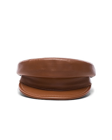 Mattie Fisherman Leather Cap