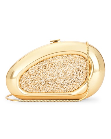 Luna Raffia Oval Clutch