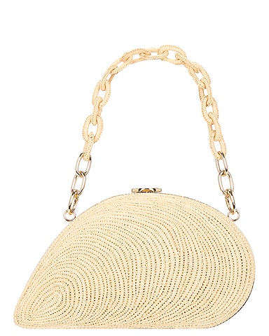 Bridget Raffia Oyster Shell Clutch