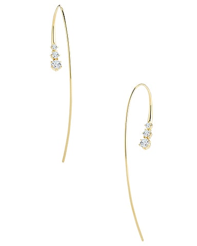 Three Stone Ara Hook Earrings