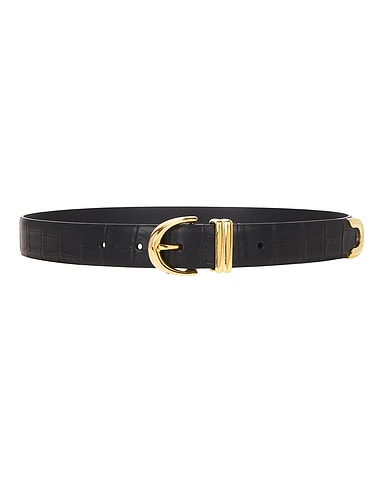 Bambi Croc Embossed Skinny Belt