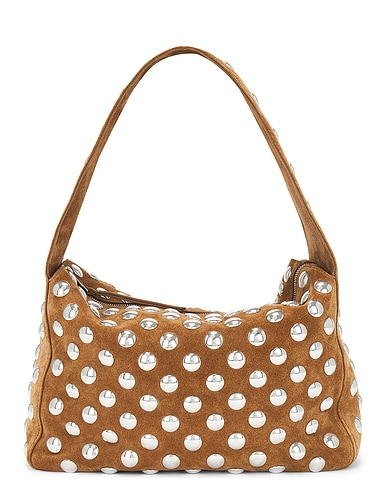 Elena Suede Studded Shoulder Bag