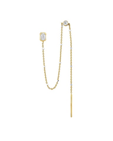 Baby Emerald Cut Diamond Twinkle Single Earring