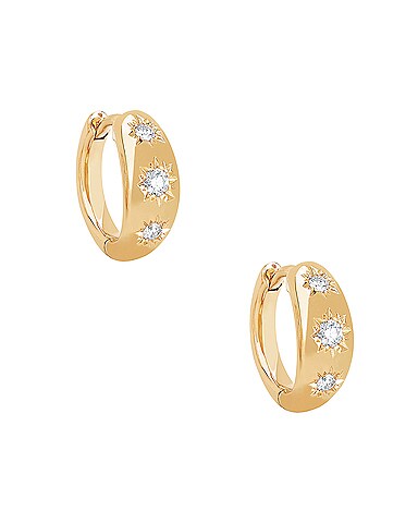 Three Star Set Diamond Huggies