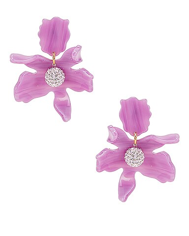 Small Crystal Lily Earrings