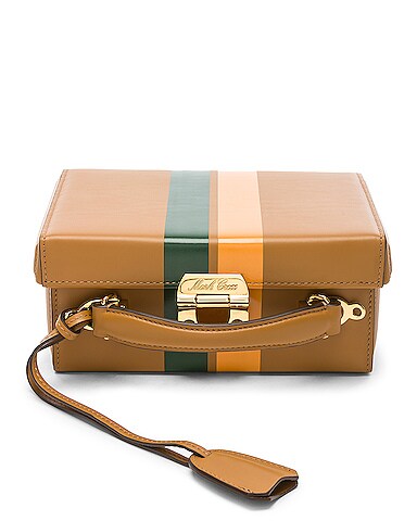 Small Smooth Calf Stripe Grace Box Bag