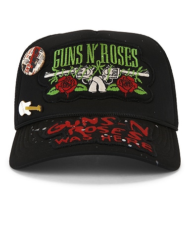 Guns N' Roses Hand Painted Patched & Pinned Trucker Hat