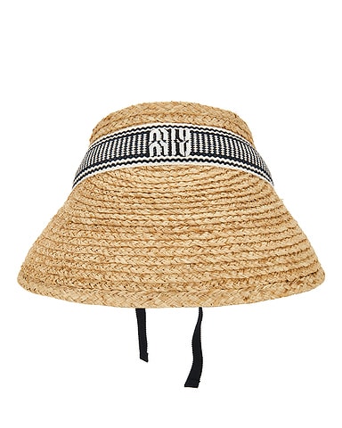 Rafia Nastro Visor Hat