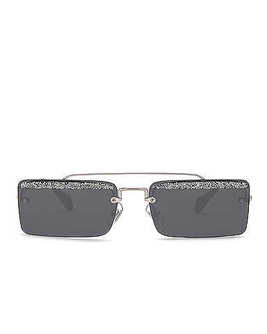 Embellished Skinny Square Sunglasses