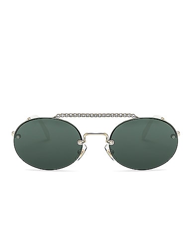Embellished Oval Sunglasses