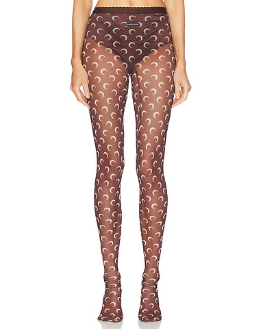 Moon Printed Mesh Tights