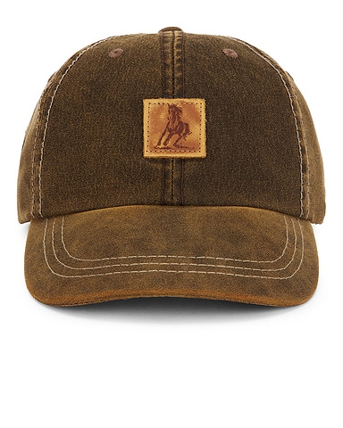 Running Horse Leather Patch Hat