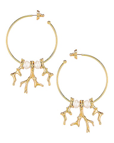 Coral Metal Branch Earrings