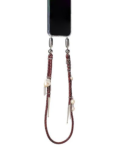 Leather Bolo + Pearl Shoulder Chain