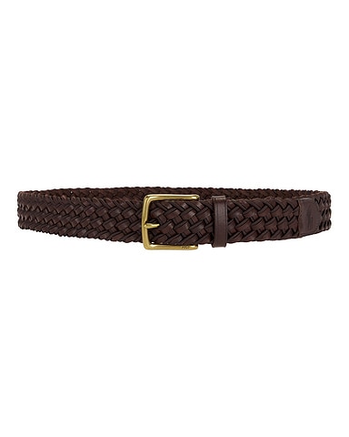 Leather Webbing Braided Stretch Belt