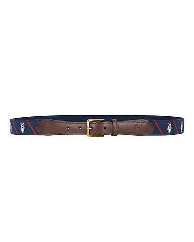 Ribbon & Leather Seasonal Bear Belt