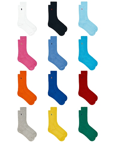 Cotton Rib Crew Socks 12-Pack Giftbox