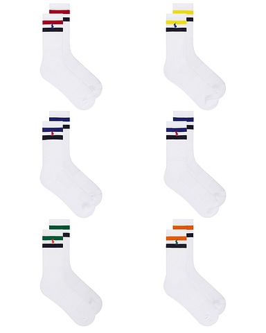 Core Stripes Crew Socks 6-Pack