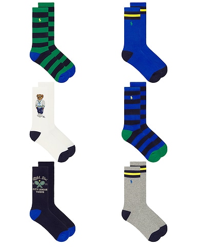 Polo Athletic Bear Socks 6-Pack