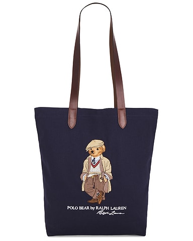 Canvas & Leather Seasonal Bear Shipper Tote Bag
