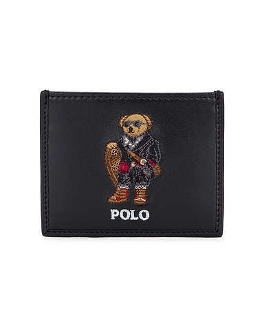 Leather Holiday Bear Card Case