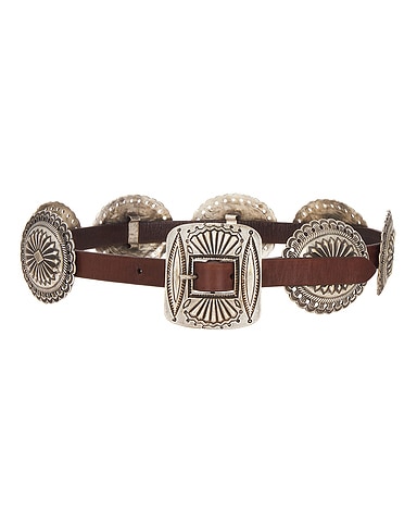 Distressed Leather Concho Belt