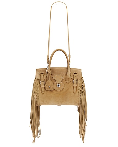 Soft Ricky 27 Fringe-Trim Calf-Suede Bag