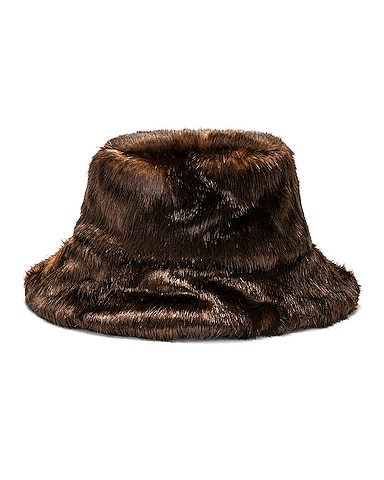 Wera Faux Fur Oversized Bucket Hat