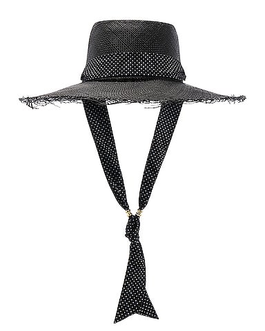 Long Brim Boater Hat with Frayed Brim