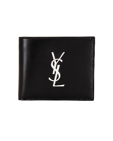 Saint Laurent Monogram Money Clip Wallet - Black for Men