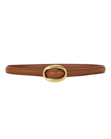 Oval Buckle Thin Belt