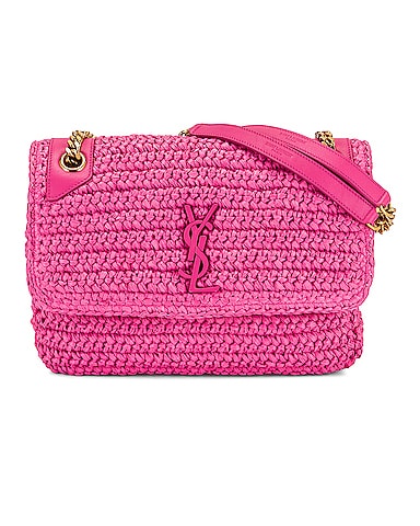 Medium Niki Raffia Chain Bag