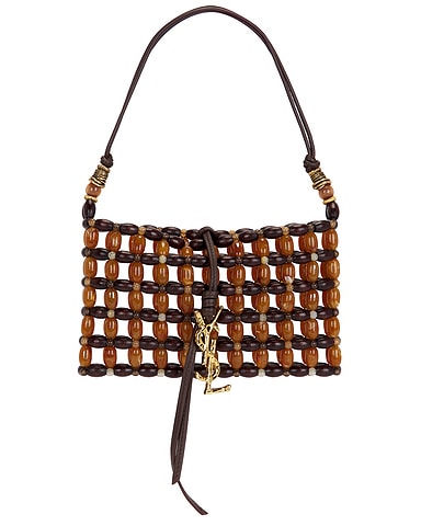 Mini Evening Bag in Brown & Beige