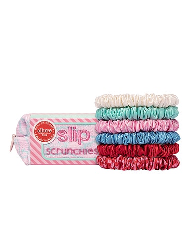 Skinny Scrunchies Set Of 6 & Pouch