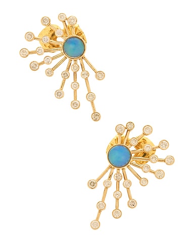 Diamond Opal Earrings