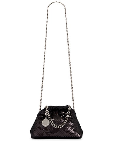 Falabella Pixel Snake Sequins Embroidery Mini Drawstring Bag