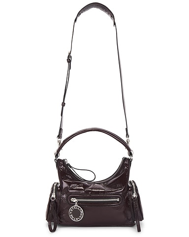Cracked Patent Alter Mat Pony Small Shoulder Bag