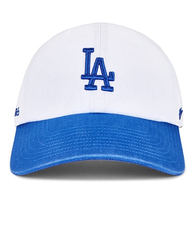 LA Hat in White & Team Blue