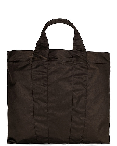 Nylon Shopper Bag in Dark Brown & Coffee