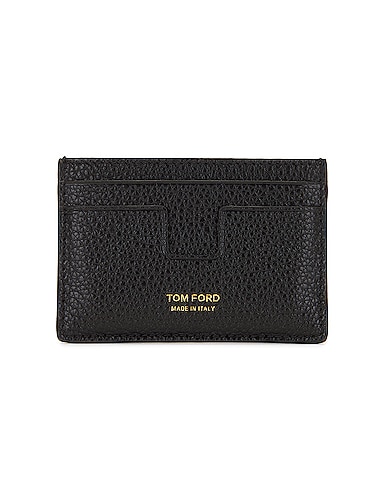 Soft Grain Leather T Line Classic Card Holder