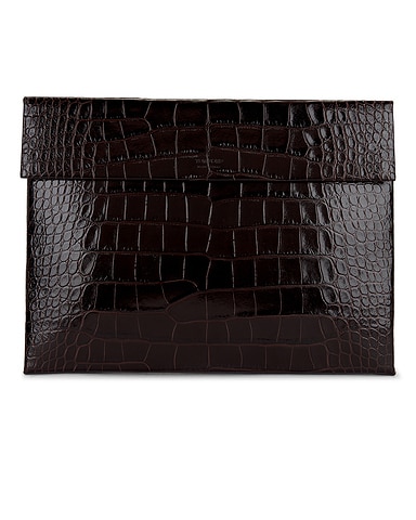 Shiny Printed Croc Slim Flap Portfolio