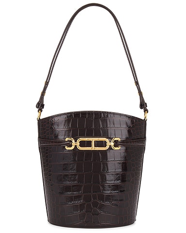 Stamped Croc Medium Bucket Bag