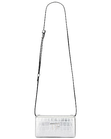 Metallic Stamped Croc TF Mini Bag