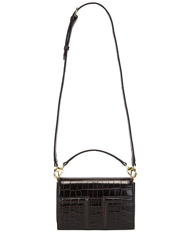 Mini T-Flap Croco Embossed Bag