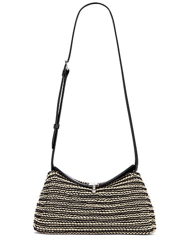 T-Lock Woven Leather Clutch